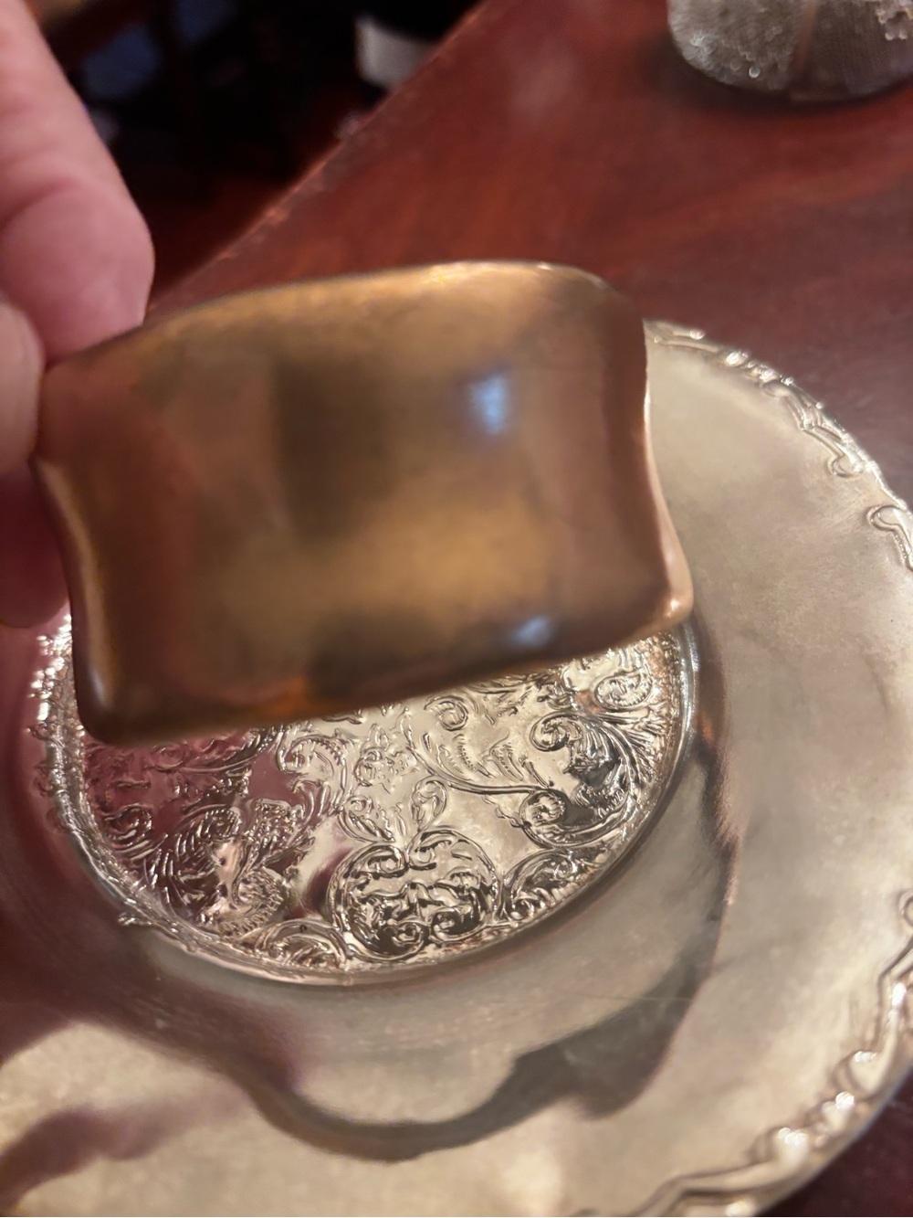 Brass-Tone Cuff Bracelet- Warm Gold Finish